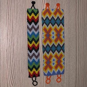 2 tribal beaded handmade bracelets